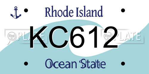 KC612 Rhode Island License Plate