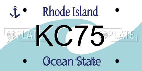KC75 Rhode Island License Plate
