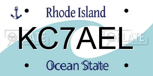 KC7AEL Rhode Island License Plate