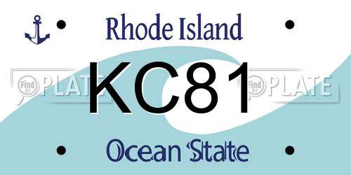 KC81 Rhode Island License Plate