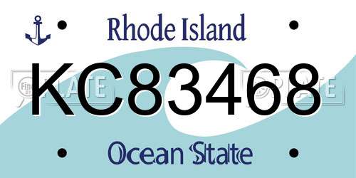 KC83468 Rhode Island License Plate