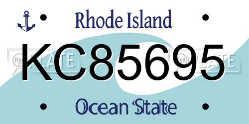 KC85695 Rhode Island License Plate
