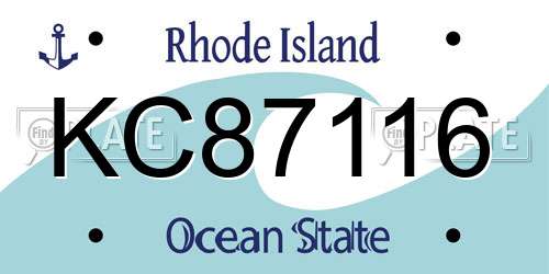 KC87116 Rhode Island License Plate