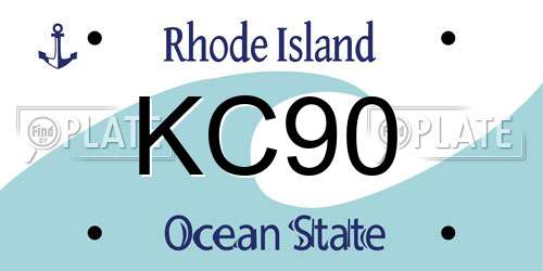 KC90 Rhode Island License Plate
