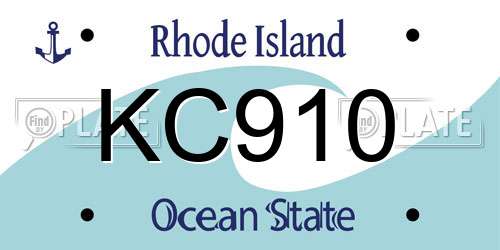 KC910 Rhode Island License Plate