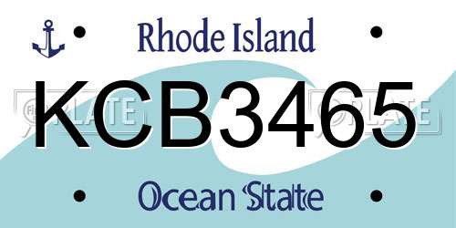 KCB3465 Rhode Island License Plate