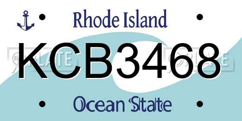 KCB3468 Rhode Island License Plate