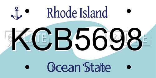 KCB5698 Rhode Island License Plate