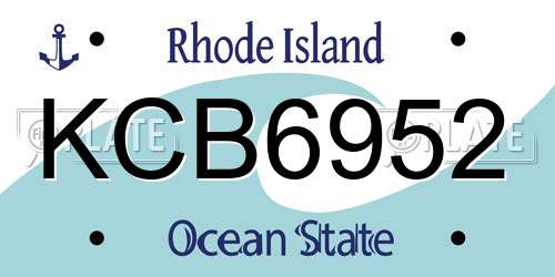 KCB6952 Rhode Island License Plate