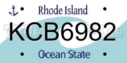 KCB6982 Rhode Island License Plate