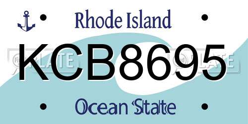 KCB8695 Rhode Island License Plate