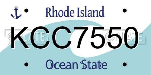 KCC7550 Rhode Island License Plate