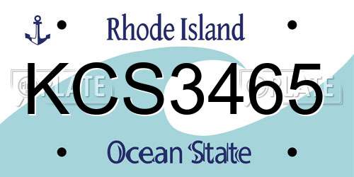 KCS3465 Rhode Island License Plate