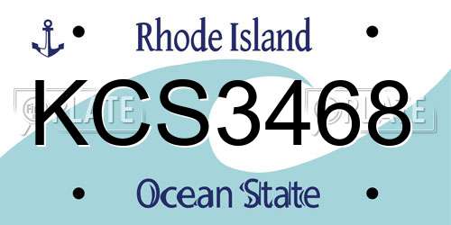 KCS3468 Rhode Island License Plate