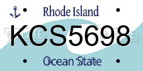 KCS5698 Rhode Island License Plate