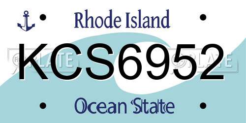 KCS6952 Rhode Island License Plate
