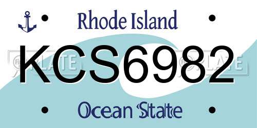 KCS6982 Rhode Island License Plate