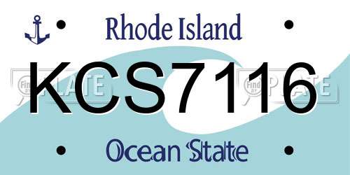 KCS7116 Rhode Island License Plate