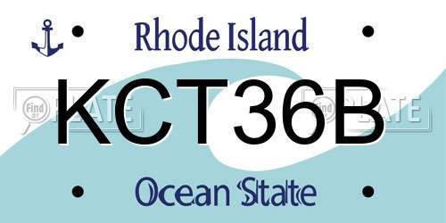 KCT36B Rhode Island License Plate