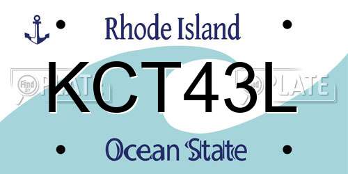 KCT43L Rhode Island License Plate
