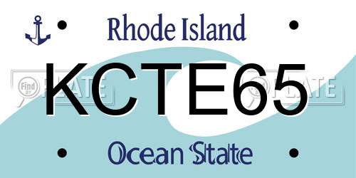 KCTE65 Rhode Island License Plate