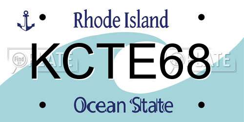 KCTE68 Rhode Island License Plate