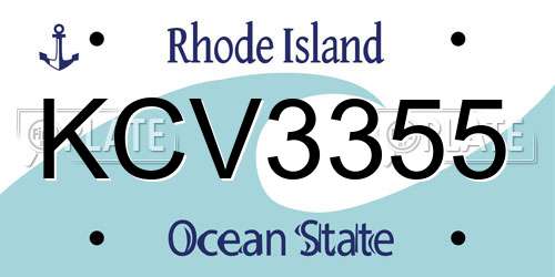 KCV3355 Rhode Island License Plate