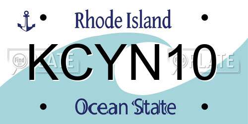 KCYN10 Rhode Island License Plate