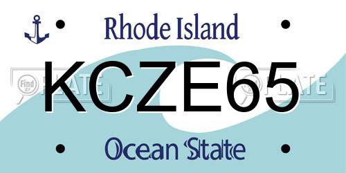KCZE65 Rhode Island License Plate