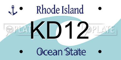 KD12 Rhode Island License Plate