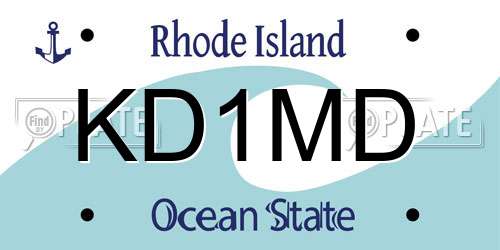 KD1MD Rhode Island License Plate