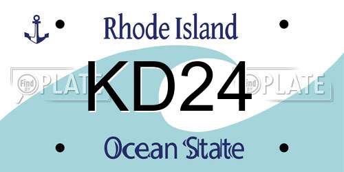 KD24 Rhode Island License Plate