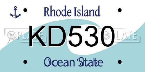 KD530 Rhode Island License Plate