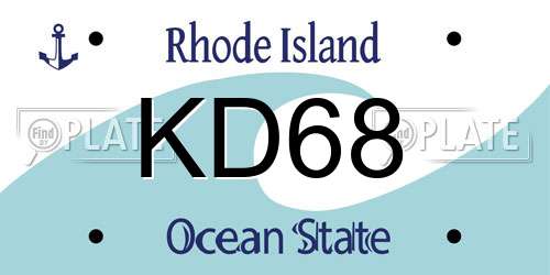 KD68 Rhode Island License Plate