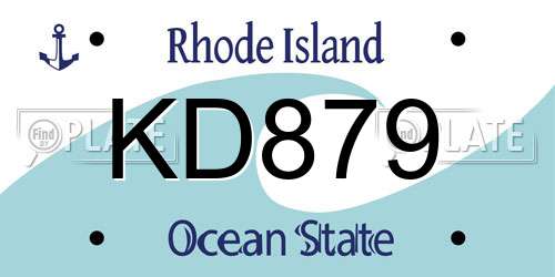KD879 Rhode Island License Plate