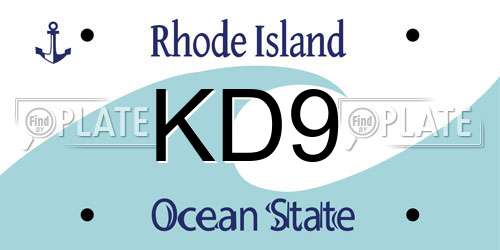 KD9 Rhode Island License Plate