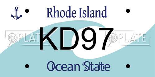 KD97 Rhode Island License Plate