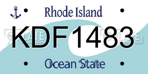 KDF1483 Rhode Island License Plate