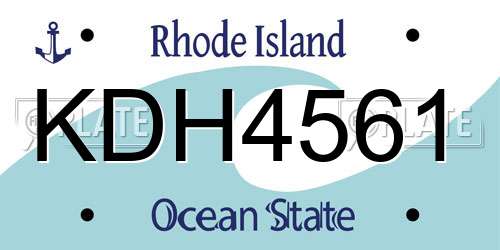 KDH4561 Rhode Island License Plate