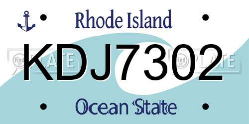 KDJ7302 Rhode Island License Plate