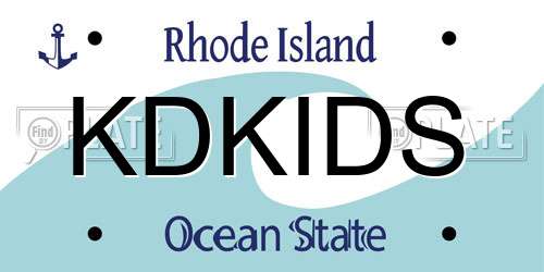 KDKIDS Rhode Island License Plate
