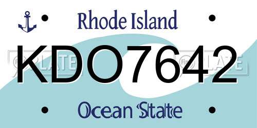 KDO7642 Rhode Island License Plate
