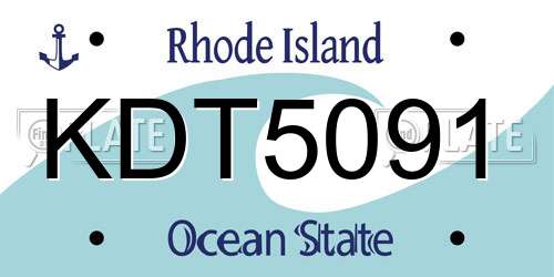 KDT5091 Rhode Island License Plate
