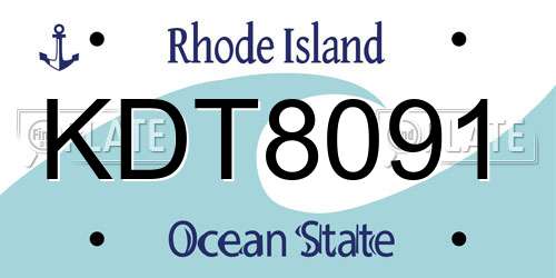 KDT8091 Rhode Island License Plate
