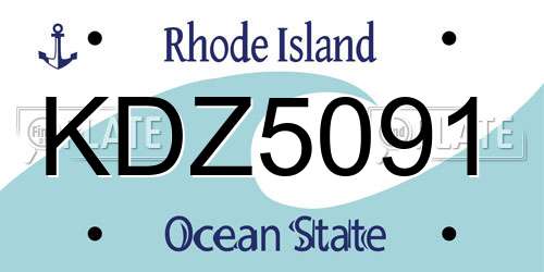 KDZ5091 Rhode Island License Plate