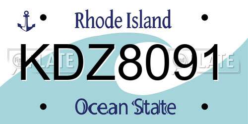 KDZ8091 Rhode Island License Plate