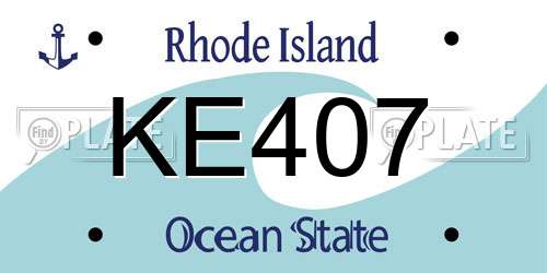 KE407 Rhode Island License Plate