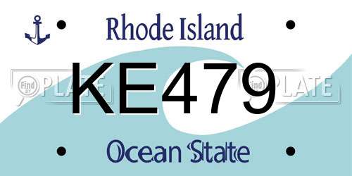 KE479 Rhode Island License Plate