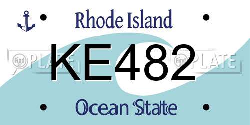 KE482 Rhode Island License Plate