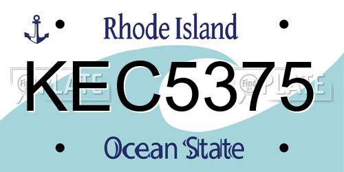 KEC5375 Rhode Island License Plate